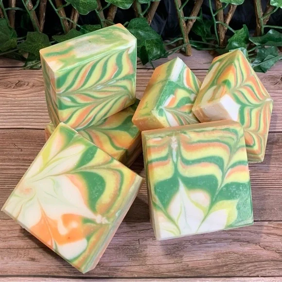 Handcrafted Artisan Soap in Vibrant Citrus Colors. - Picture 5 of 7